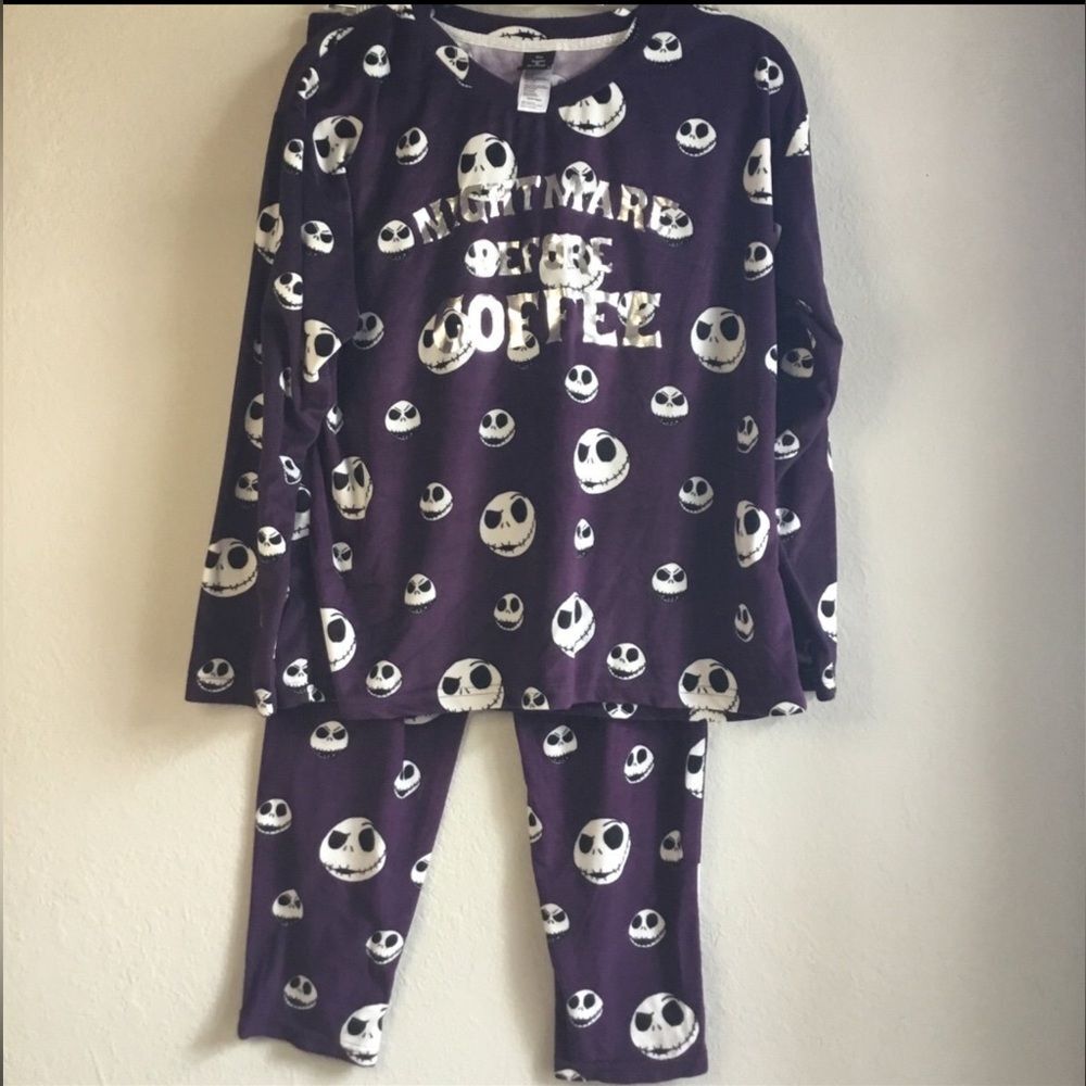 Disney Nightmare Before Christmas “Nightmare before coffee” cozy pj set M - Picture 1 of 6